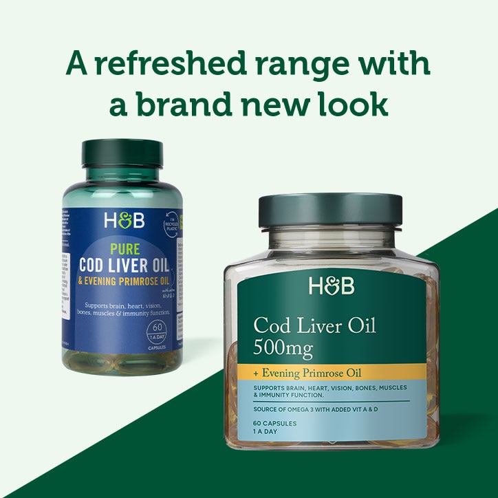 Holland & Barrett Pure Cod Liver Oil with Evening Primrose Oil 500mg 60 Capsules image 4