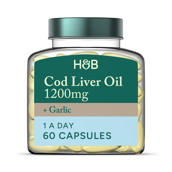 Holland & Barrett Pure Cod Liver Oil & Garlic 60 Capsules