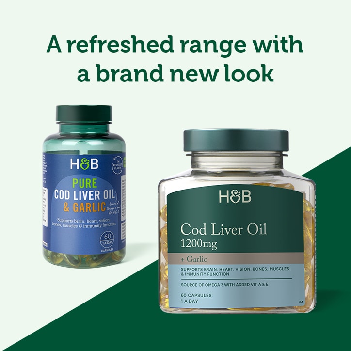 Holland & Barrett Pure Cod Liver Oil & Garlic 60 Capsules image 3