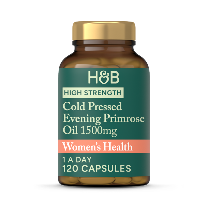 Holland & Barrett High Strength Cold Pressed Evening Primrose Oil 1500mg 120 Capsules image 1