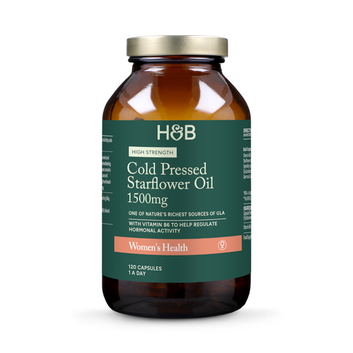 Holland & Barrett High Strength Cold Pressed Starflower Oil 1500mg 120 Capsules image 2