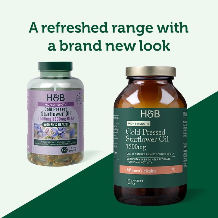 Holland & Barrett High Strength Cold Pressed Starflower Oil 1500mg 120 Capsules image 3