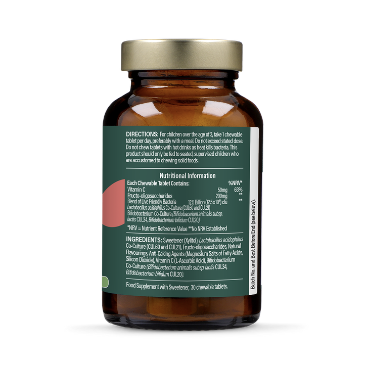 Holland & Barrett Childrens Live Friendly Bacteria Strawberry Flavour 30 Chewable Tablets image 3