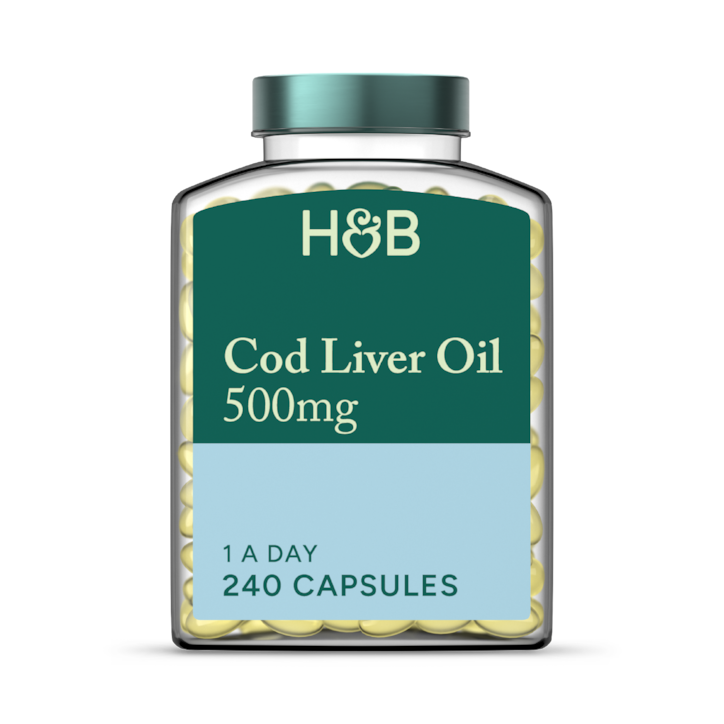 Holland & Barrett Pure Cod Liver Oil 500mg 240 Capsules image 1