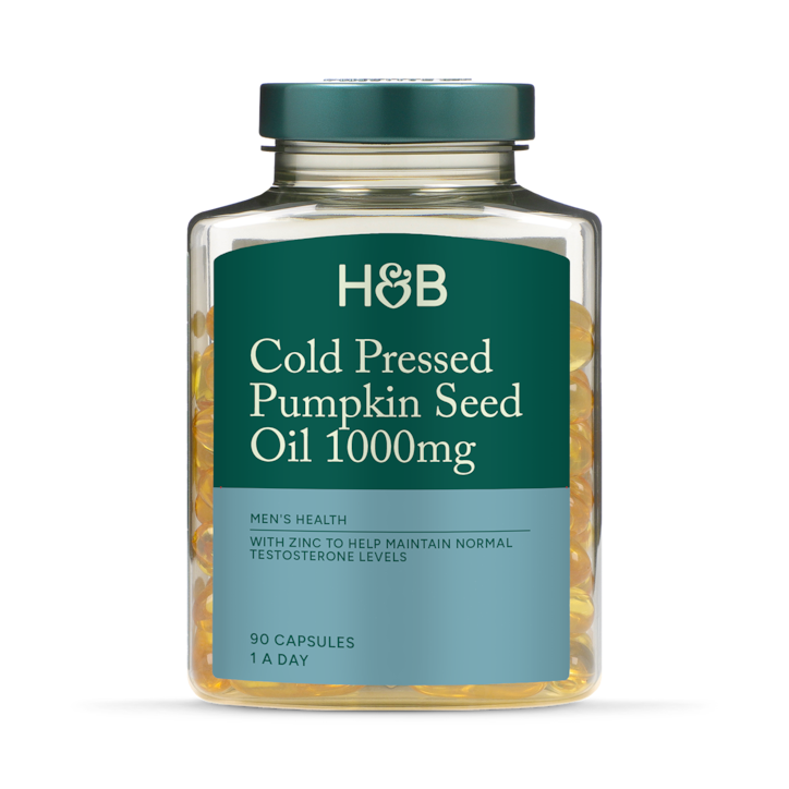 Holland & Barrett Cold Pressed Pumpkin Seed Oil 1000mg 90 Capsules image 2