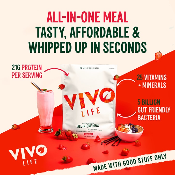 VIVO Life Plant Based All-in One Meal Strawberry 280g image 2