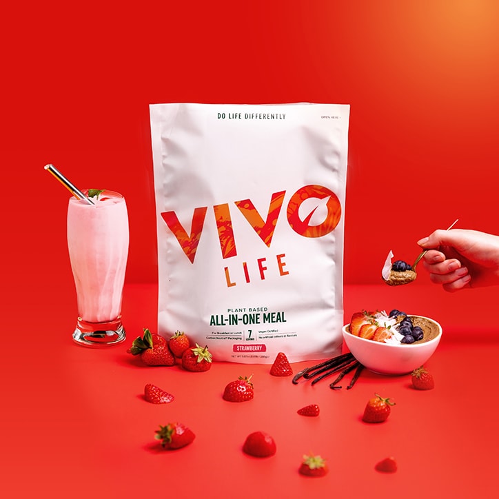 VIVO Life Plant Based All-in One Meal Strawberry 280g image 3