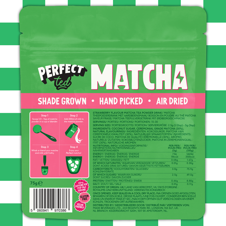 PerfectTed Strawberry Matcha Tea Powder 75g image 2