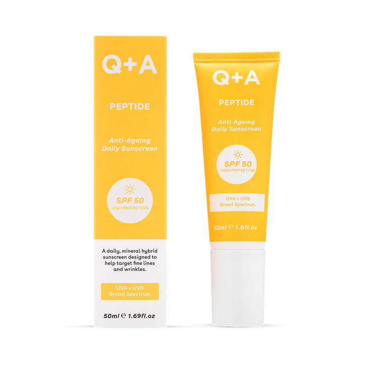 Q+A Peptide SPF50 Anti-Ageing Daily Facial Sunscreen 50ml image 1