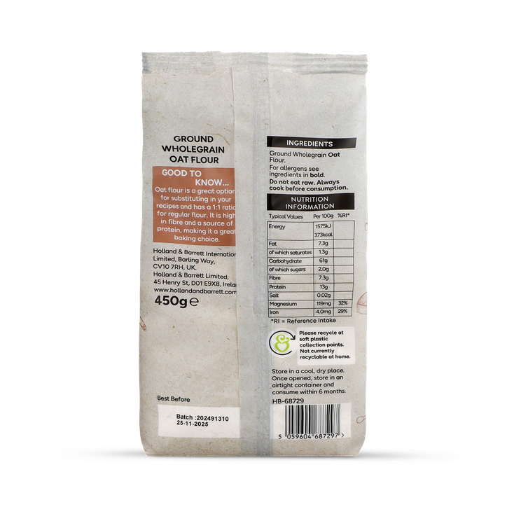 Holland & Barrett Oat Flour 450g image 2