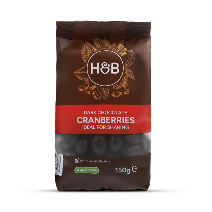 Holland & Barrett Dark Chocolate Cranberries 150g image 1