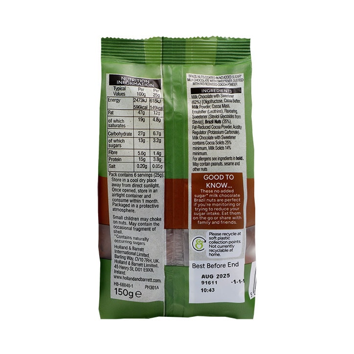 Holland & Barrett Milk Chocolate Brazil Nuts 150g image 2