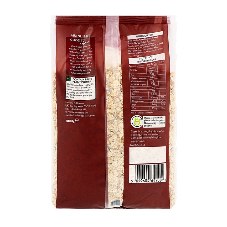 Holland & Barrett 4 Grain Muesli Base 1kg image 2