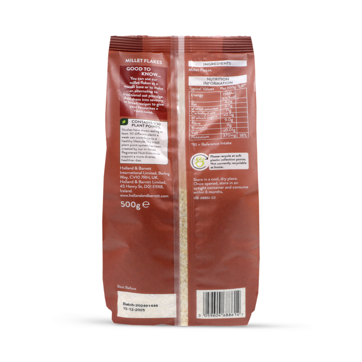 Holland & Barrett Millet Flakes 500g image 2