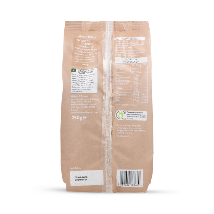 Holland & Barrett Wheat Bran 250g image 2