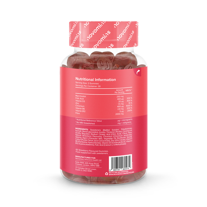 Novomins Inositol+ Strawberry Flavoured 60 Gummies image 2
