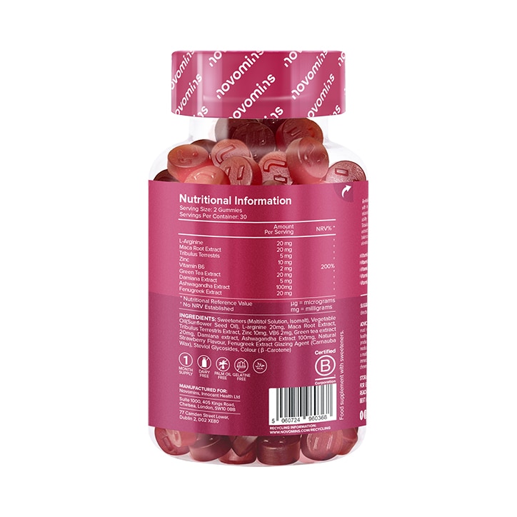 Novomins Libido Strawberry Flavour 60 Gummies image 2