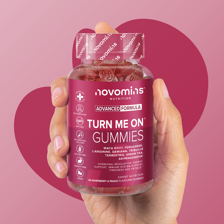 Novomins Libido Turn Me On Raspberry & Peach Flavoured 60 Gummies image 7