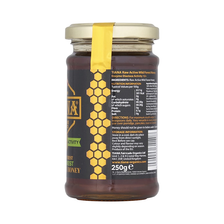 Tiana Raw Active Wild Forest Honey 250g image 2