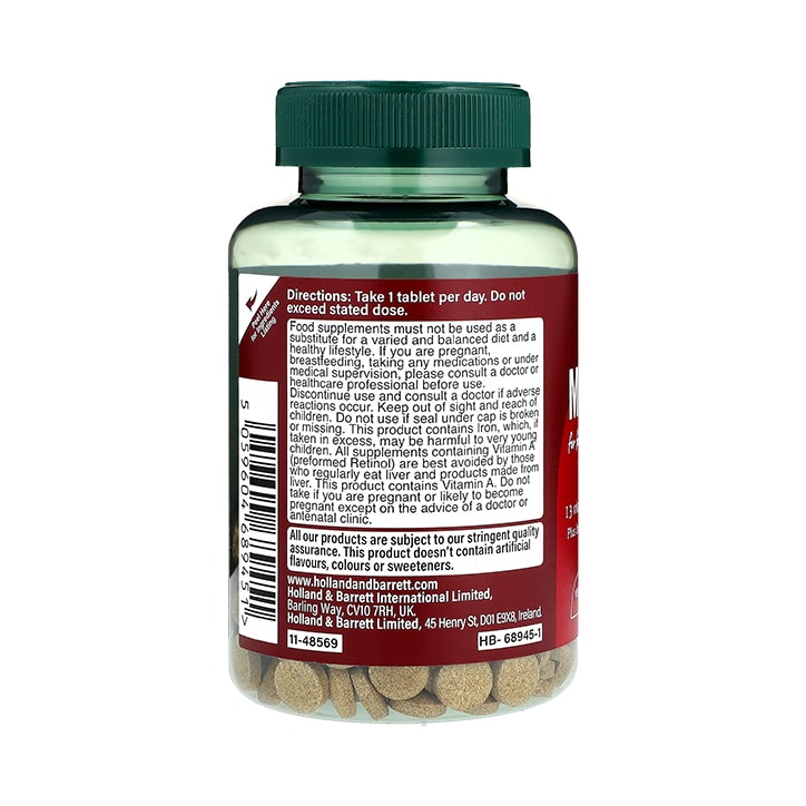 Holland & Barrett Multivitamins & Iron 240 Tablets image 3