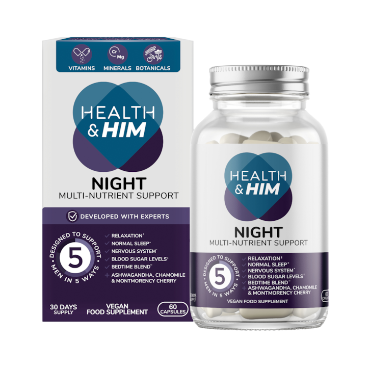 Health & Him Night Multi-Nutrient Support 60 Capsules image 1