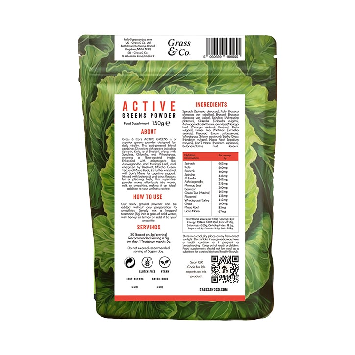 Grass & Co. ACTIVE Super Greens Powder 150g image 2