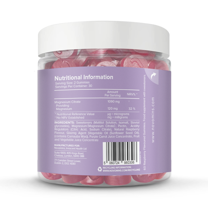 Novomins Magnesium SF Raspberry Flavoured 60 Gummies image 2