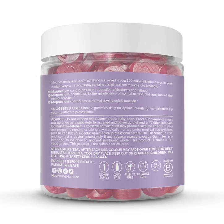 Novomins Magnesium SF Raspberry Flavoured 60 Gummies image 3