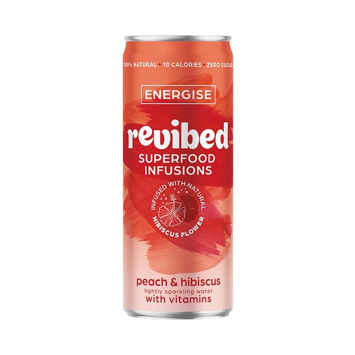 Revibed Superfood Infusions Energise (Peach & Hibiscus) Sparkling Water 250ml image 1