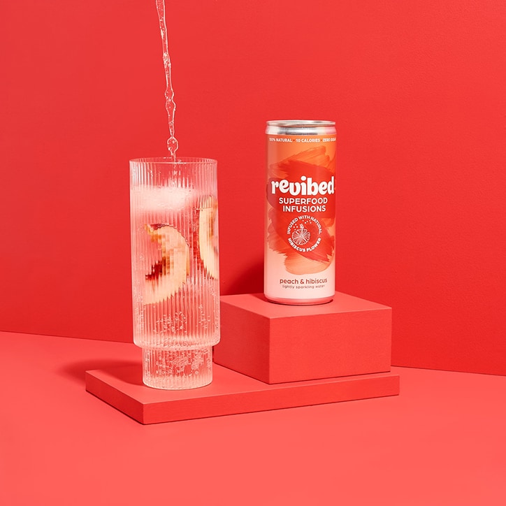 Revibed Superfood Infusions Energise (Peach & Hibiscus) Sparkling Water 250ml image 3