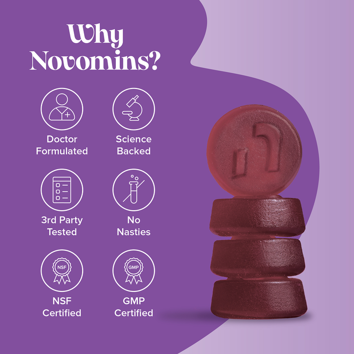 Novomins Night-Time Raspberry Flavoured 60 Gummies image 9