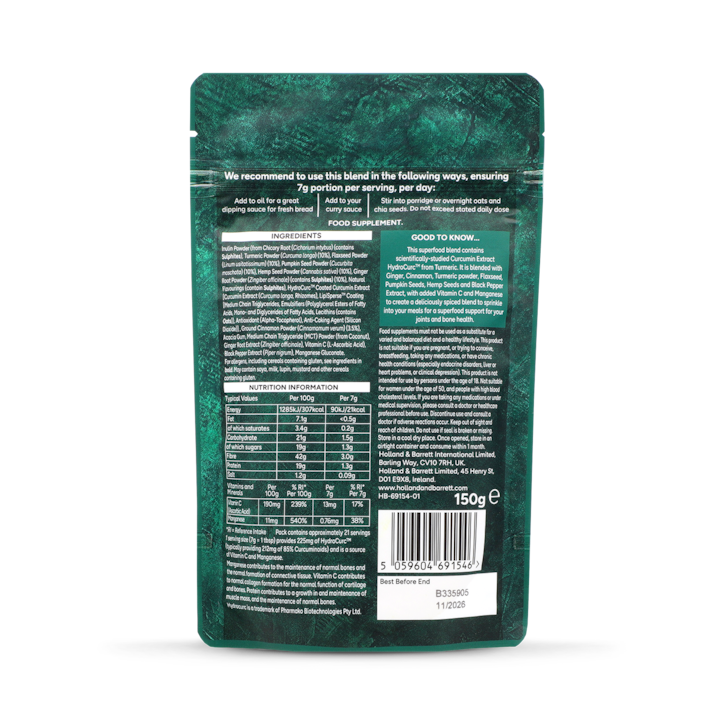 Holland & Barrett Joints, Bones & Muscles Superfood Blend 150g image 2