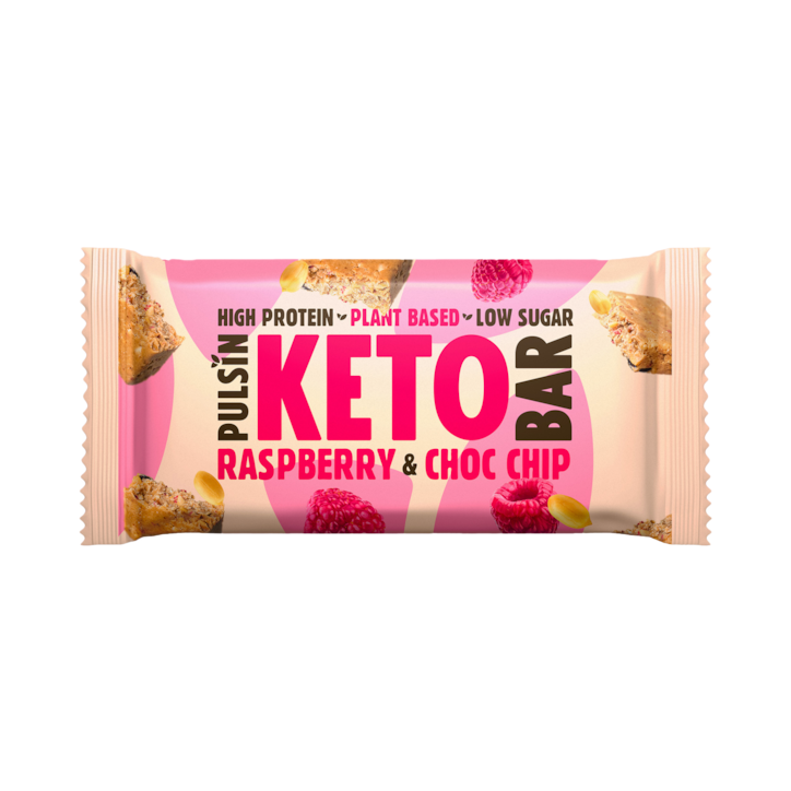 Pulsin Raspberry & Choc Chip Keto Bar 50g image 1