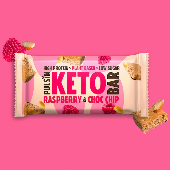 Pulsin Raspberry & Choc Chip Keto Bar 50g image 2