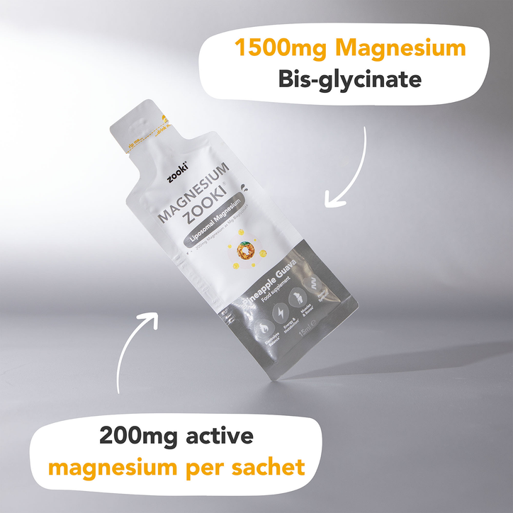 Zooki Liposomal Magnesium Bisglycinate 1,500mg, Pineapple Guava Flavour - 1x15ml Liquid Sachet image 2
