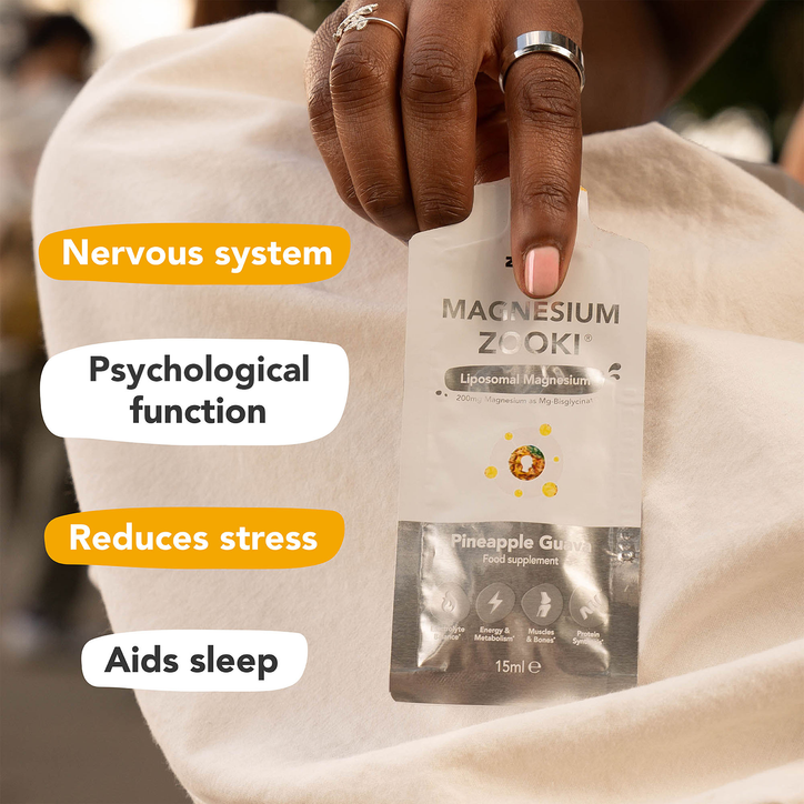 Zooki Liposomal Magnesium Bisglycinate 1,500mg, Pineapple Guava Flavour - 14x15ml Liquid Sachets image 5