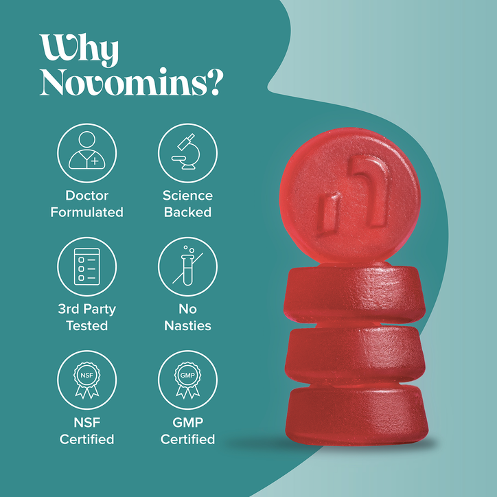 Novomins ZMA Zinc, Magnesium & Vitamin B6 Strawberry Flavoured 60 Gummies image 8