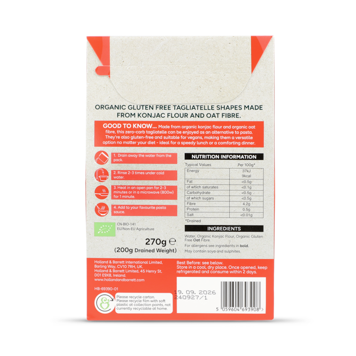 Holland & Barrett Zero Carb Tagliatelle 270g image 2