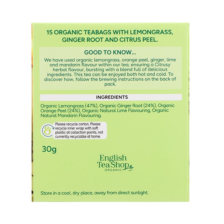 Holland & Barrett Lemongrass, Citrus & Ginger Tea 30g image 2