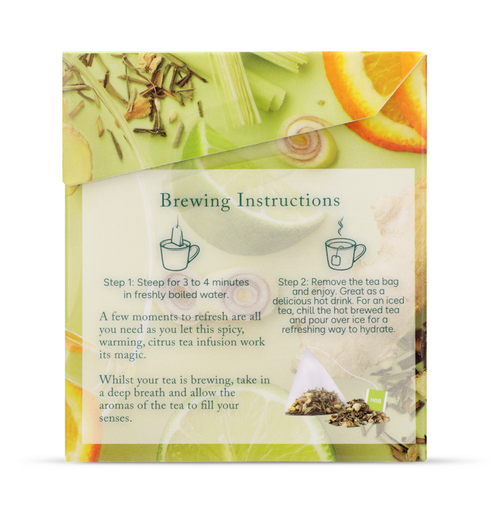 Holland & Barrett Lemongrass, Citrus & Ginger Tea 15 Tea Bags image 4