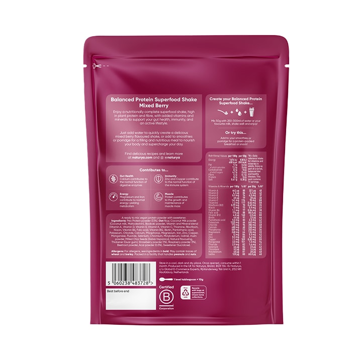 Naturya Balanced Protein Superfood Shake Mixed Berry 550g image 2