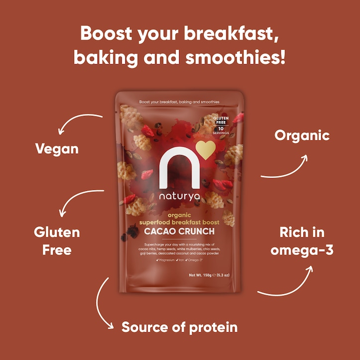 Naturya Organic Superfood Breakfast Boost Cacao Crunch 150g image 6