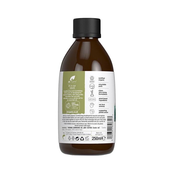 Dr Organic 100% Pure Castor Oil 250ml image 2