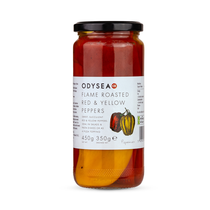 Odysea Roasted Red & Yellow Peppers in Brine 450g image 1