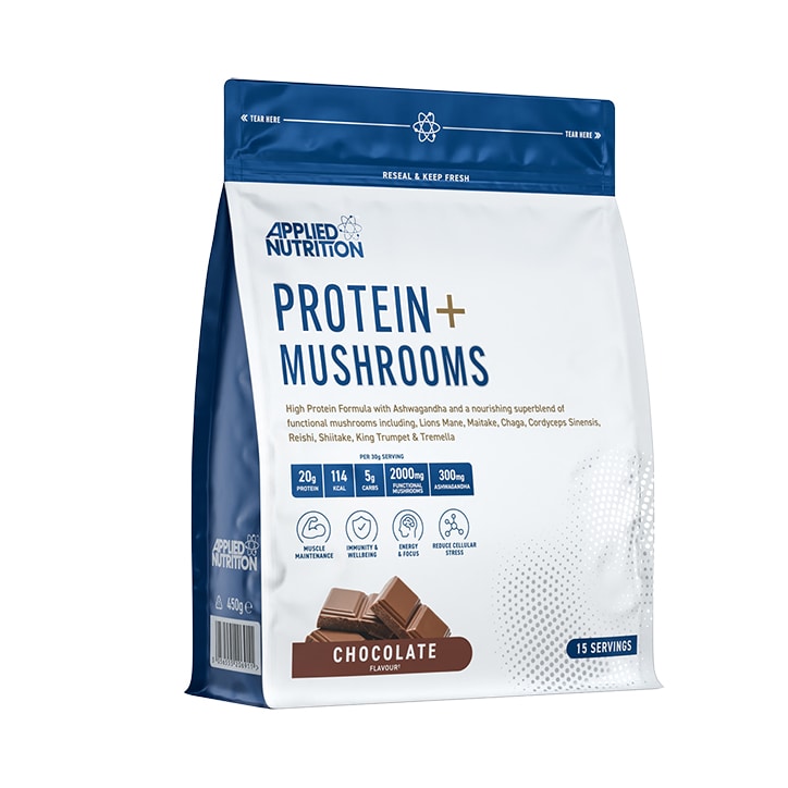 Protein+ Mushrooms Powder Chocolate 450g image 1