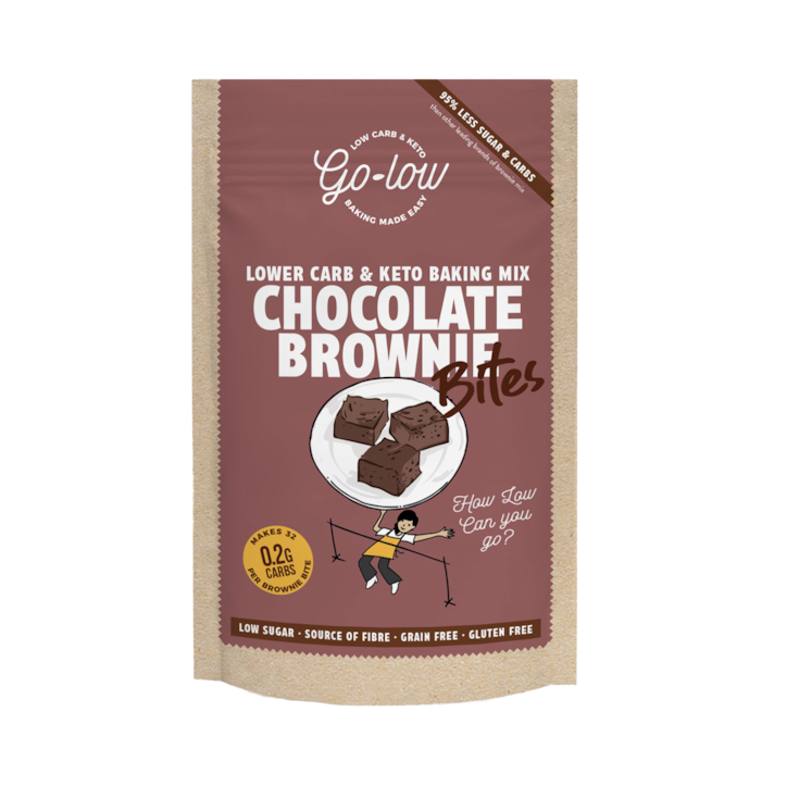 Go Low Baking Low Sugar & Keto Chocolate Brownie Bites Baking Mix 145g image 1