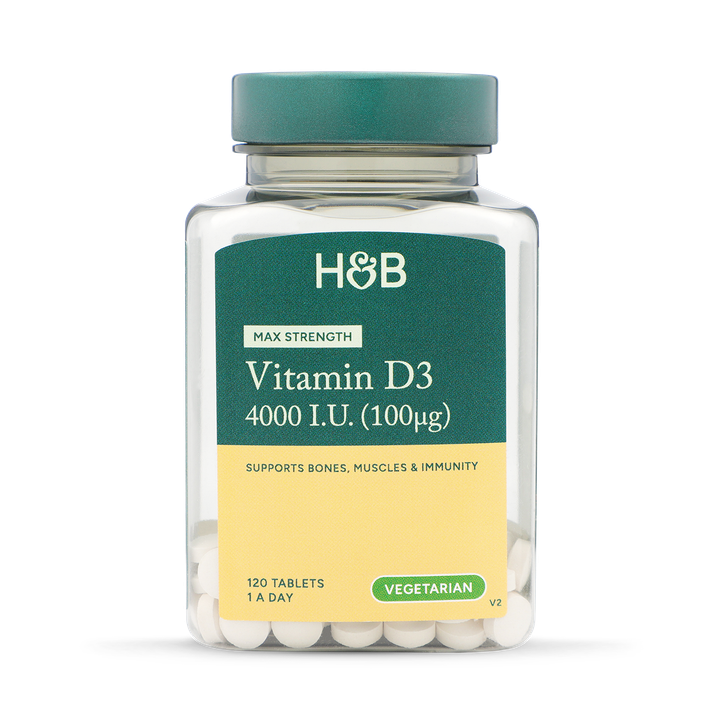 Holland & Barrett Vitamin D3 4000 I.U. 100ug 120 Tablets