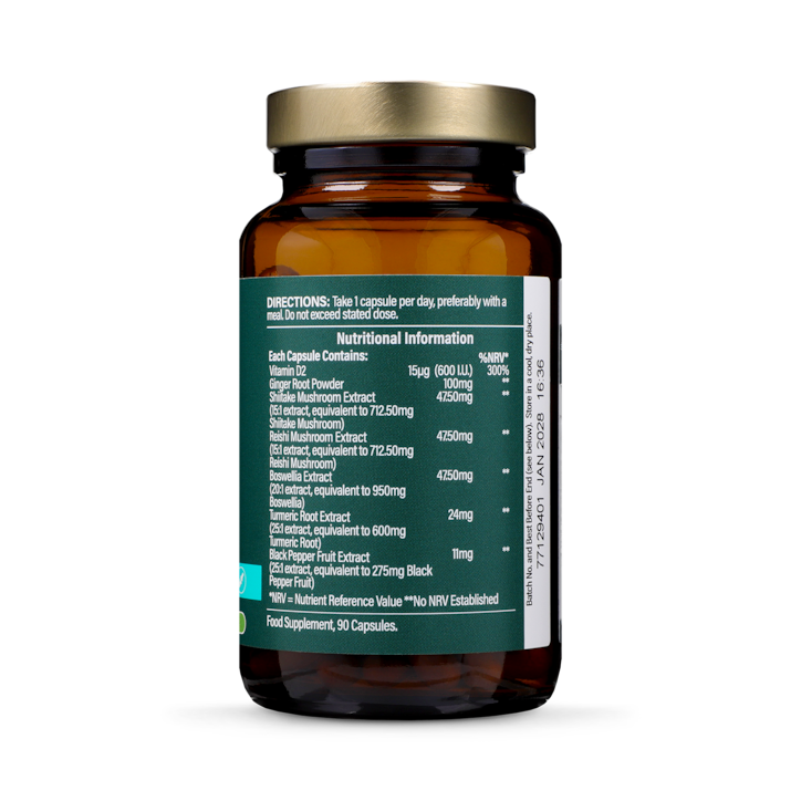 Holland & Barrett High Strength Turmeric 600mg plus Boswellia & Ginger 90 Capsules image 2