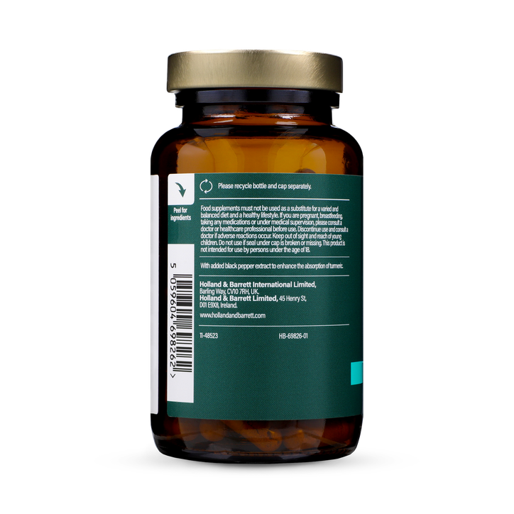 Holland & Barrett High Strength Turmeric 600mg plus Boswellia & Ginger 90 Capsules image 3