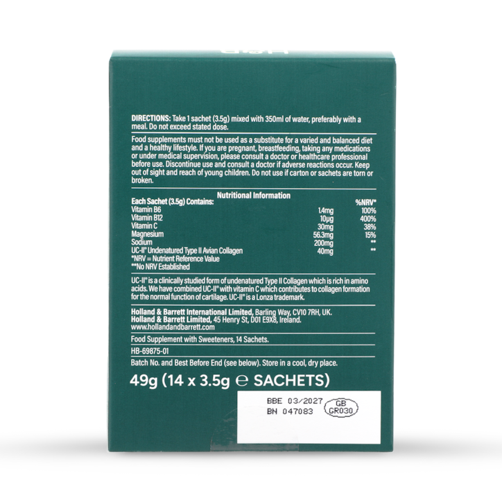 Holland & Barrett UC-II Collagen Orange Flavour Powder 14 Sachets image 2
